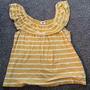 Old Navy Yellow Striped Blouse
